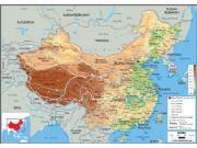China <br /> Physical <br /> Wall Map Map