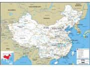 China Road <br /> Wall Map Map