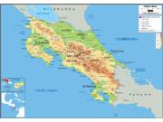 Costa Rica <br /> Physical <br /> Wall Map Map