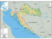 Croatia <br /> Physical <br /> Wall Map Map