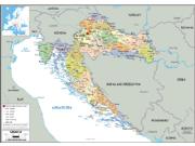 Croatia <br /> Political <br /> Wall Map Map