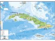 Cuba <br /> Physical <br /> Wall Map Map