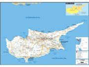 Cyprus Road <br /> Wall Map Map