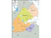 Djibouti <br /> Political <br /> Wall Map Map