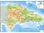 Dominican Republic <br /> Physical <br /> Wall Map Map