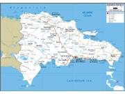 Dominican Republic Road <br /> Wall Map Map