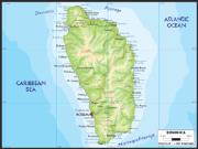 Dominica <br /> Physical <br /> Wall Map Map