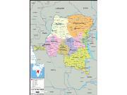 Democratic Republic of Congo <br /> Political <br /> Wall Map Map