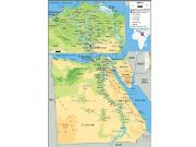 Egypt <br /> Physical <br /> Wall Map Map