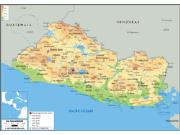 El Salvador <br /> Physical <br /> Wall Map Map