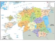 Estonia <br /> Political <br /> Wall Map Map
