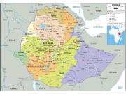 Ethiopia <br /> Political <br /> Wall Map Map