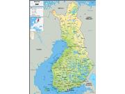 Finland <br /> Physical <br /> Wall Map Map