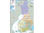 Finland <br /> Political <br /> Wall Map Map