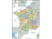 France <br /> Political <br /> Wall Map Map
