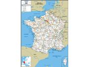 France Road <br /> Wall Map Map