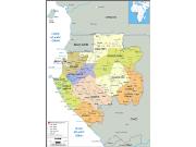 Gabon <br /> Political <br /> Wall Map Map