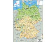 Germany <br /> Physical <br /> Wall Map Map