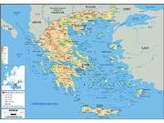 Greece <br /> Physical <br /> Wall Map Map