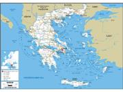 Greece Road <br /> Wall Map Map