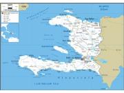 Haiti Road <br /> Wall Map Map