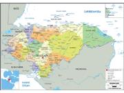 Honduras <br /> Political <br /> Wall Map Map