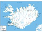 Iceland Road <br /> Wall Map Map