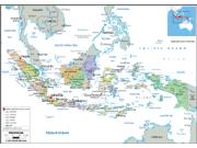 Indonesia <br /> Political <br /> Wall Map Map