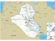 Iraq Road <br /> Wall Map Map