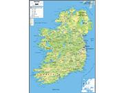 Ireland <br /> Physical <br /> Wall Map Map