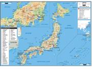 Japan <br /> Physical <br /> Wall Map Map