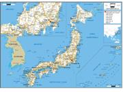 Japan Road <br /> Wall Map Map