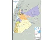 Jordan <br /> Political <br /> Wall Map Map