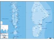 Maldives <br /> Physical <br /> Wall Map Map
