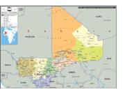 Mali <br /> Political <br /> Wall Map Map