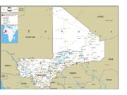 Mali Road <br /> Wall Map Map