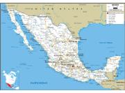Mexico Road <br /> Wall Map Map