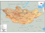 Mongolia <br /> Physical <br /> Wall Map Map