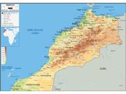 Morocco <br /> Physical <br /> Wall Map Map