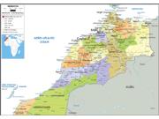 Morocco <br /> Political <br /> Wall Map Map