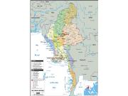 Myanmar <br /> Political <br /> Wall Map Map