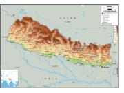 Nepal <br /> Physical <br /> Wall Map Map