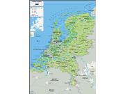 Netherlands <br /> Physical <br /> Wall Map Map
