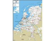 Netherlands Road <br /> Wall Map Map