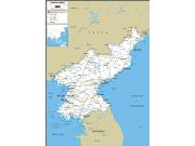 North Korea Road <br /> Wall Map Map