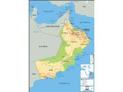 Oman <br /> Physical <br /> Wall Map Map