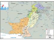 Pakistan <br /> Political <br /> Wall Map Map