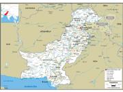 Pakistan Road <br /> Wall Map Map