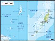 Palau <br /> Physical <br /> Wall Map Map