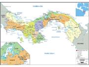 Panama <br /> Political <br /> Wall Map Map